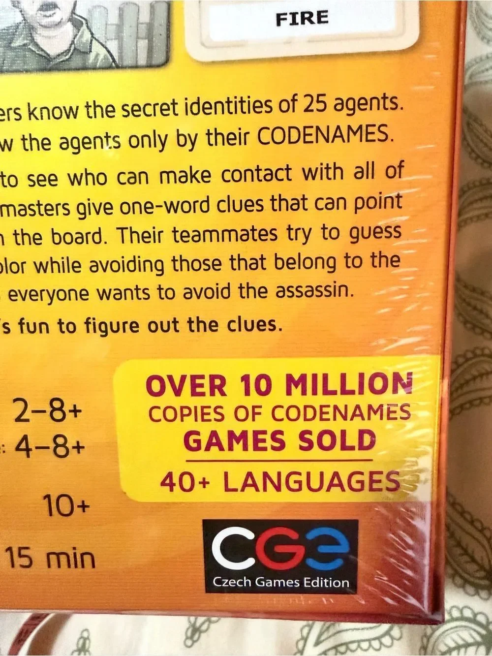 CGE Czech Games Codenames Board Game Secret Agent Deduction Game 4+ Players